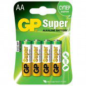 Батарейка AA GP Super LR6 (4 шт/упаковка) пальчиковая