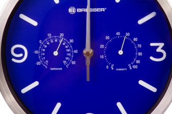 Часы настенные Bresser MyTime ND DCF Thermo/Hygro, 25 см, синие